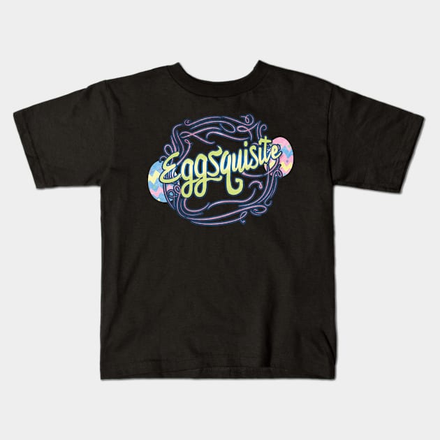 Eggsquisite Resurrection Sunday Holiday T-Shirt Kids T-Shirt by Mommag9521